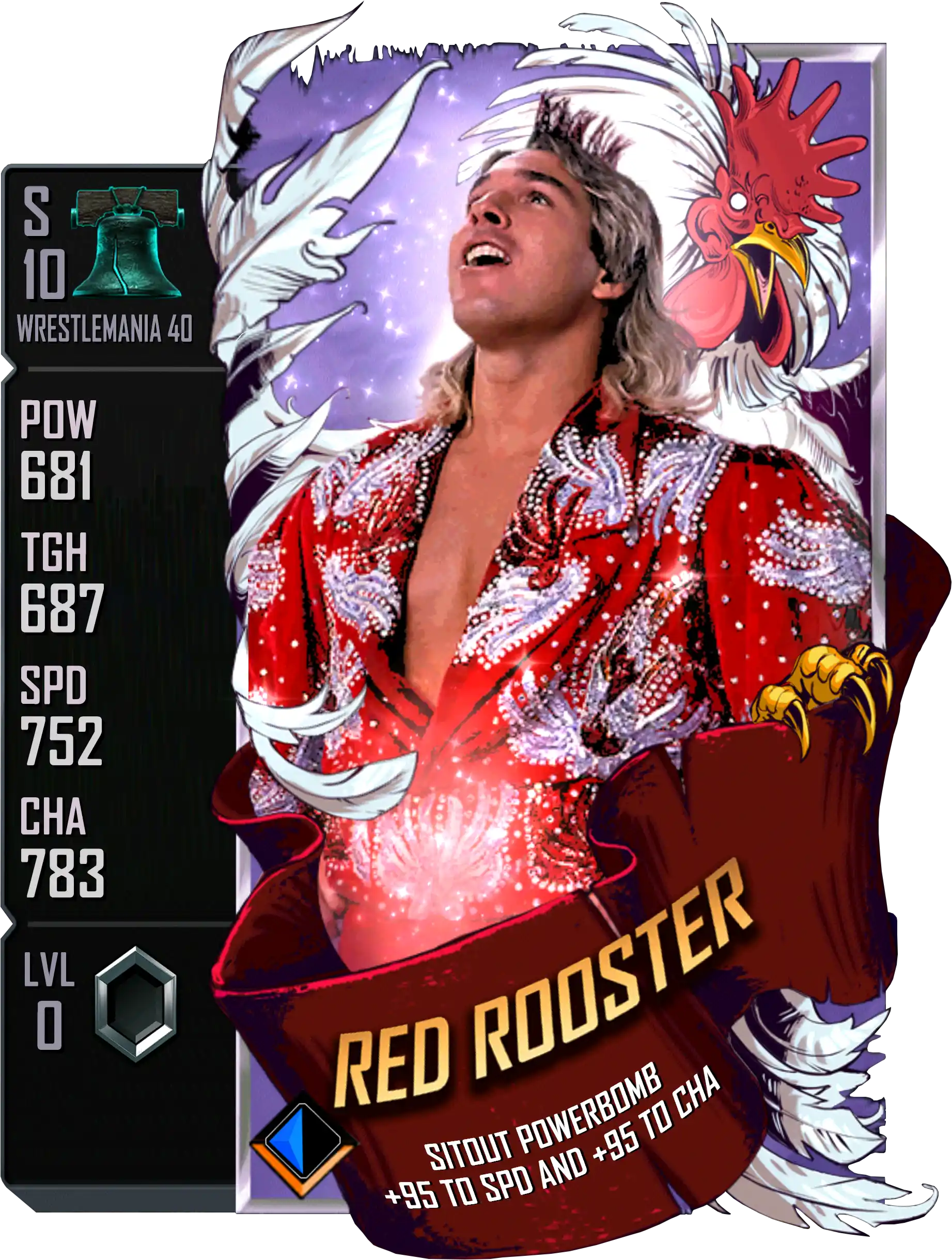 Wrestlemania 40, Red Rooster, SE (Special Edition) card from WWE Supercard