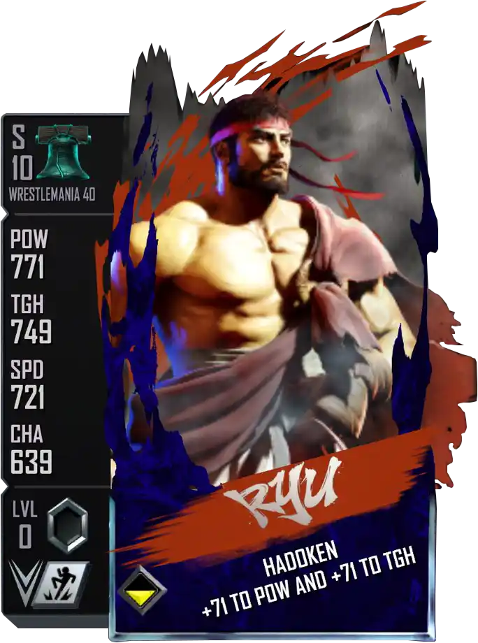 Wrestlemania 40, Ryu, SE (Special Edition) card from WWE Supercard