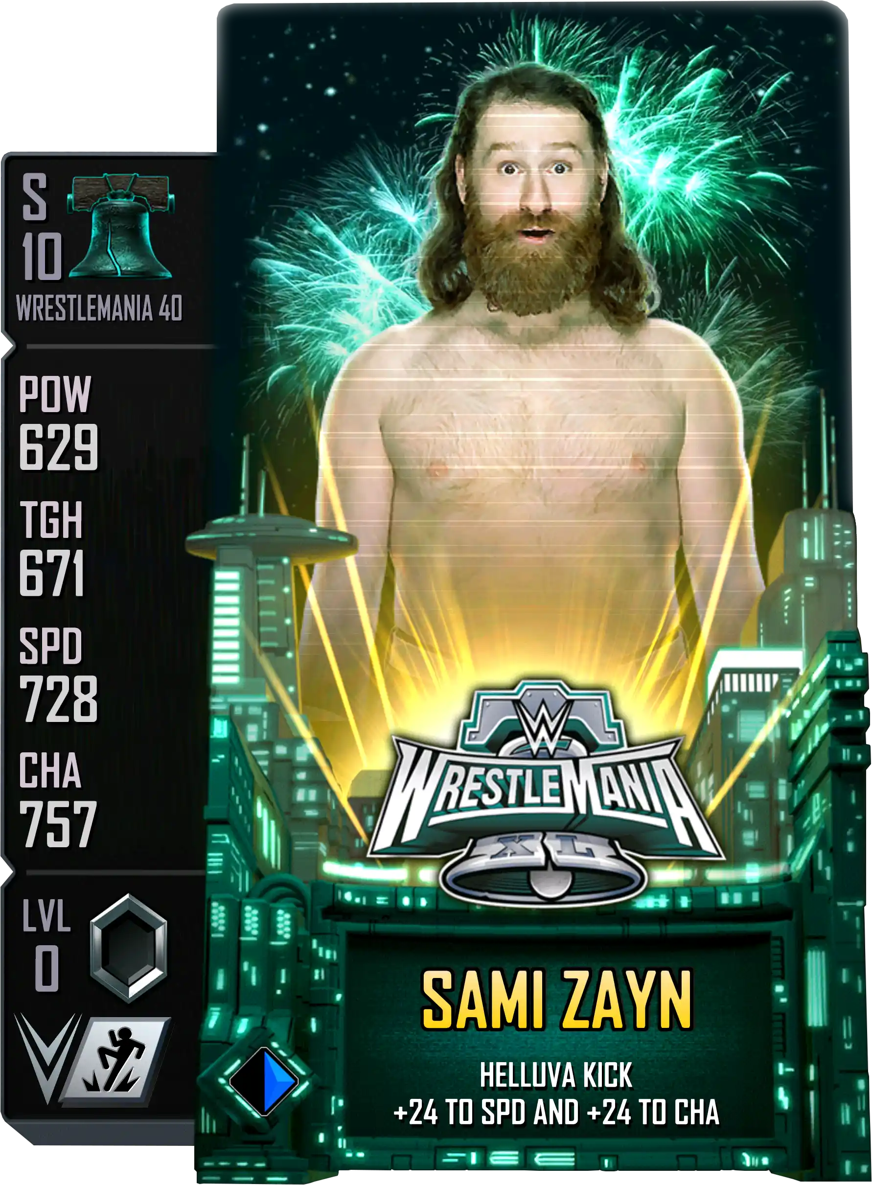 Wrestlemania 40, Sami Zayn, PLE (Premium Live Event) Wrestlemania 40 card from WWE Supercard