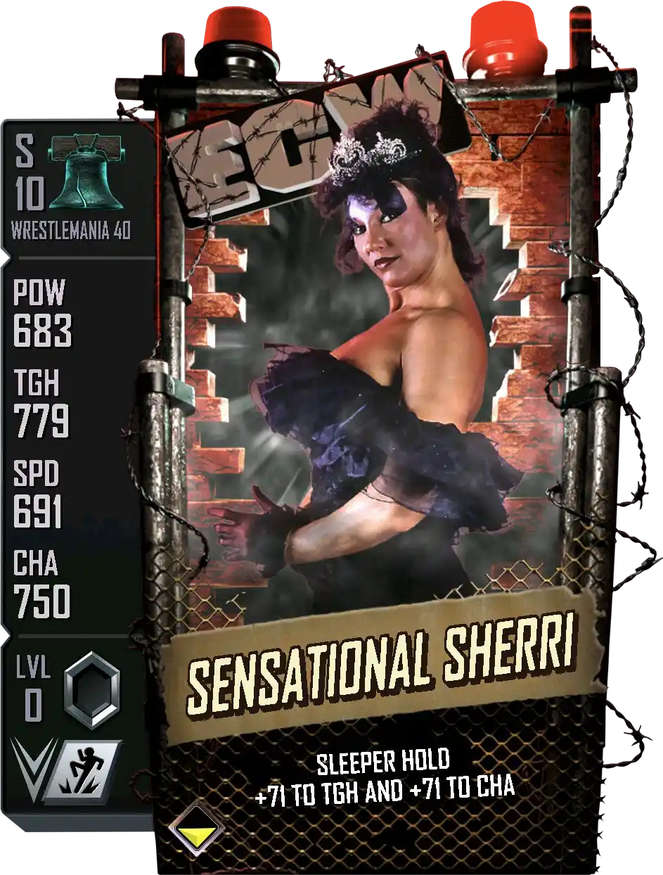 Wrestlemania 40, Sensational Sherri, SE (Special Edition) card from WWE Supercard
