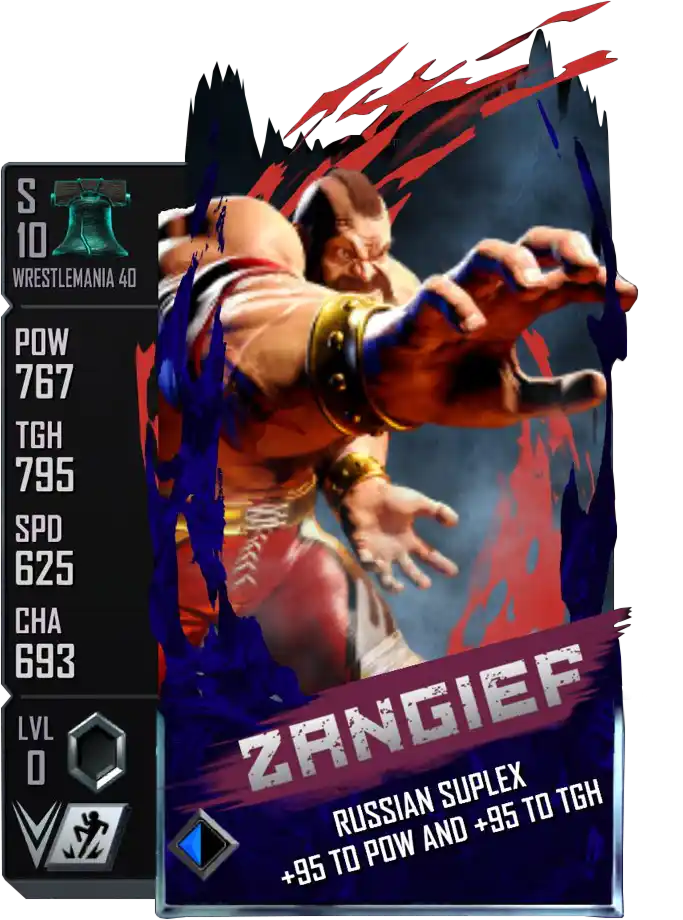 Wrestlemania 40, Zangief, SE (Special Edition) card from WWE Supercard